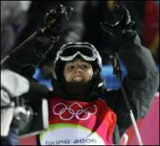 Sandra Laoura - médaille à de bronze pour la France, en ski à bosses 