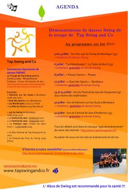 �t� 2010 bordeaux - dates initiations gratuites de danses Swing (Lindy Hop, Balboa etc)