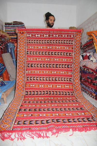 Moroccan Red Kilim Vintage carpet Berber design
