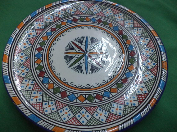 moroccan vintage pottery plates   ceramic plate