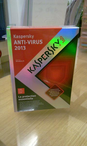 Kaspersky Anti-Virus 2013 boite à 25 € 1 PC / 1 AN - cliquer sur l'image