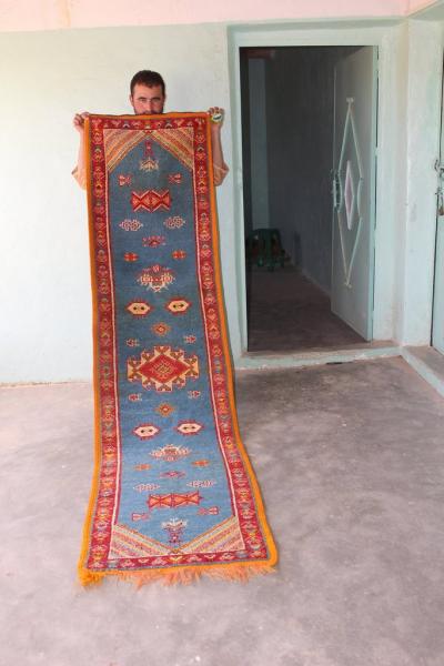 Runner rug, Blue rug, Moroccan carpet, unique Taznakht rug, Vintage rug, Berber rug, Moroccan rug ha