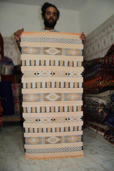 Kilim Golden Artwork   moroccan vintage berber rug 