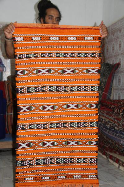 Carpet Vintage handmade Berber Moroccan kilim Cactus Orange