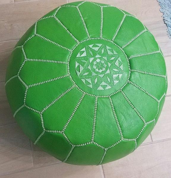 leather  Ottoman pouf : Handmade of Moroccan leather