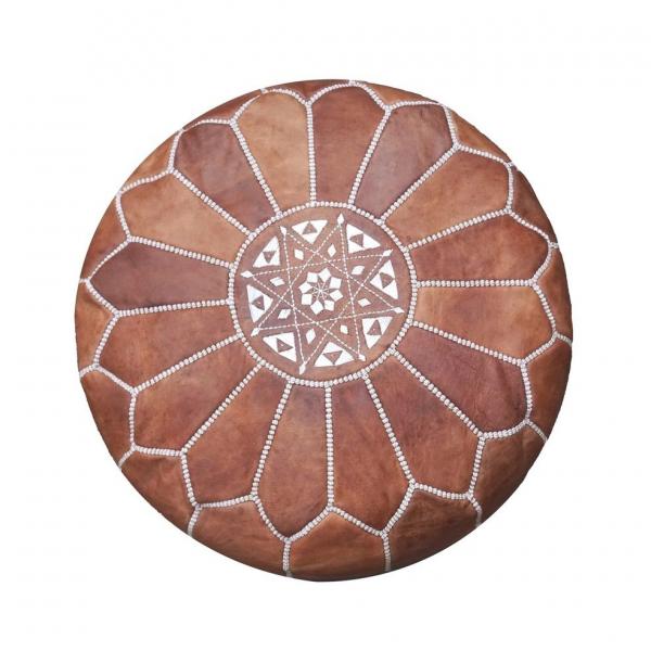 leather  Ottoman pouf : Handmade of Moroccan leather