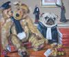 Huile sur toile et lin ours Teddy Bear album